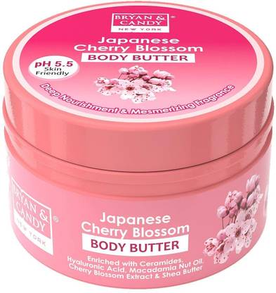 Bryan & Candy Japanese Cherry Blossom Body Butter | Ph5.5 Skin Friendly | 72hrs Moisturization