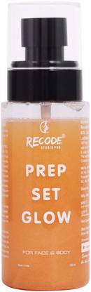 recode Prep Set Glow Spray with Golden Shimmer, Prep Set Glow for Face & Body