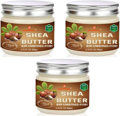 voorkoms Raw Shea Butter Unrefined Organic Ivory SunScreen||Lip Cream 600gm Pack of 3