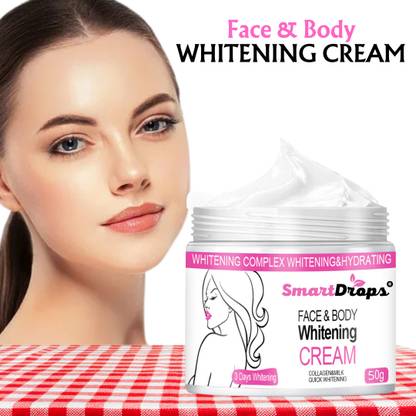 smartdrops Face & Body Whitening Cream for Glowing, Smooth & Bright Skin for Men & Women