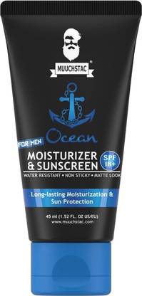 MUUCHSTAC Men’s Ocean Moisturizer & Sunscreen Matte Look Cream with Turmeric & Aloe Vera