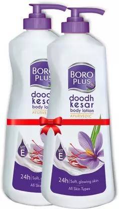 BOROPLUS Body Lotion |24 hour moisturisation|Dhoodh, Badam & Kesar Pack of 2