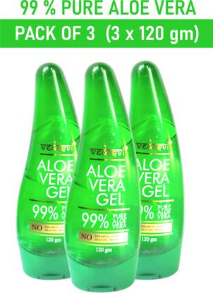 Vedasvi 99% Pure Aloe Vera Gel (3 x 120 gm, 360 gm ) - TRANSPARENT