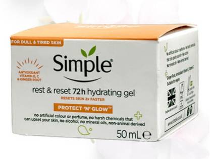 Simple Protect N Glow Rest & Reset 72h Hydrating Gel 2X Faster 50 mL