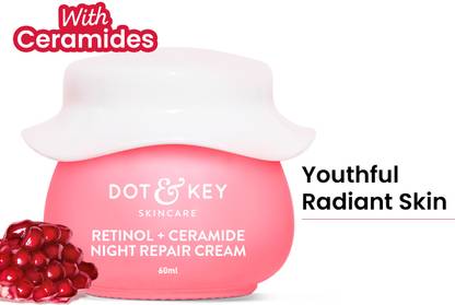 Dot & Key Retinol+Ceramide Night Repair Cream,with Hyaluronic Smooths Wrinkles Fine Lines