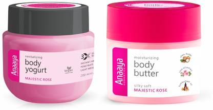 anaaya Majestic Rose Body Butter & Body Yogurt Combo – 72 Hours Hydration