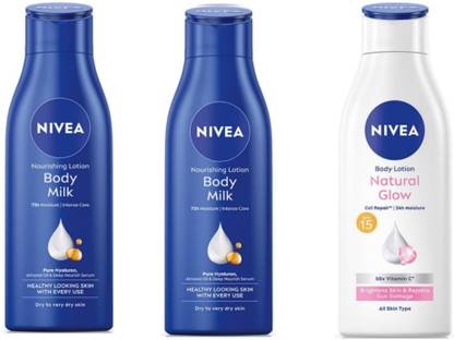 NIVEA 2 Bodymilk 75ml & 1 Cell Repair 75ml Lotion Set of 3