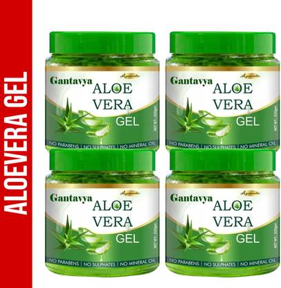 Gantavya Pure Aloe Vera Gel For Skin With Natural Emollients