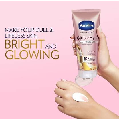 Vaseline Gluta-Hya Dewy Radiance Lotion for Face & Body Gives Brighter Skin 70ml