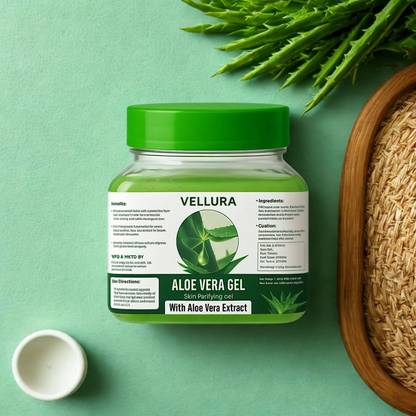 VELLURA Refreshing Aloe Vera Gel for Daily Skincare Routine