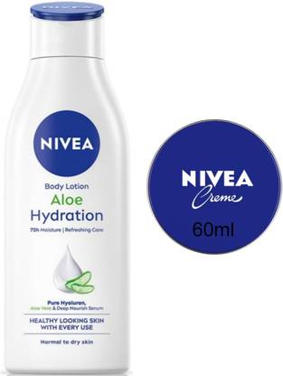 NIVEA Aloe Hydrartion 200ml Blue creme 60ml Set of 2