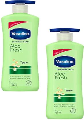 Vaseline ALOE FRESH HYDRATING BODY LOTION 400 ML, PACK OF 2 PCS
