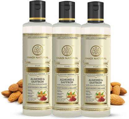 KHADI NATURAL Organic Almond & Saffron Moisturizer SLS & Paraben Free