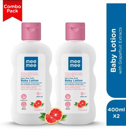 MeeMee Moisturising Baby Lotion with Fruit Extracts - (400ml, Pack of 2)