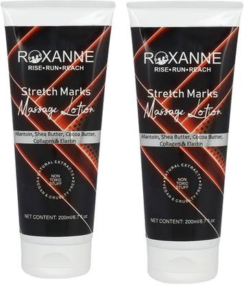 Roxanne Stretch Marks Body Massage Lotion with Cocoa Butter & Allantoin Formula (2 Pack)
