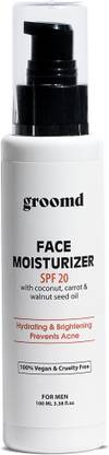 groomd Face Moisturizer for Men (SPF 20) with Coconut oil, Carrot oil & Walnut seed oil