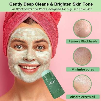 GFSU - GO FOR SOMETHING UNIQUE Green Tea Mask Stick For Face, Blackhead Remover With Green Tea Extract