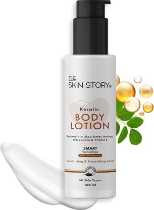 द स्किन स्टोरी Keratin Deep Moisturising Body Lotion, Relief From Dry Skin, Sun Burn Protect