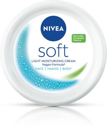 NIVEA Soft Light Moisturizer Cream For Face, Hand & Body, with Vitamin E & Jojoba Oil