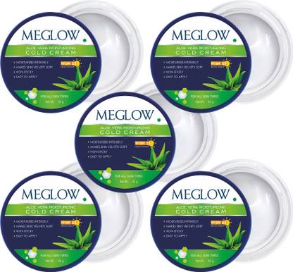 meglow Aloevera Cold Cream for Moisturization with SPF 15, Nourishing Care for Dry Skin