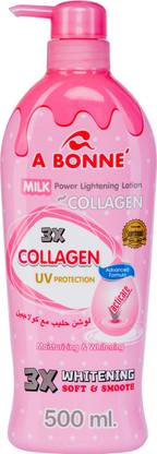 A BONNE Milk Power Whitening 3X Plus Collagen Body Lotion and UV Protection-500 ml