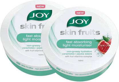 Joy Skin Fruits Fast Absorbing Light Moisturiser Cream (Pack of 2 x 150ml)