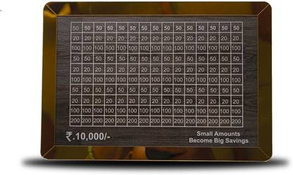 Vibhansh Creations 10,000 Rupees Money Saving Piggy Bank Wooden Money Clip