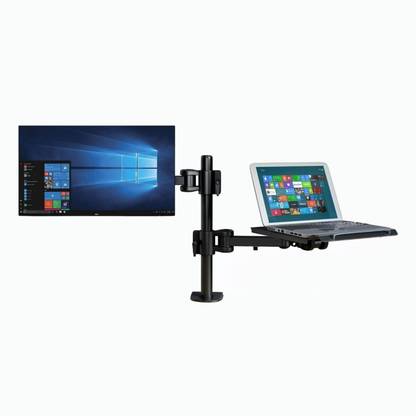 WeClever 2-in-1 Height Adjustable LCD Monitor stand with Laptop stand,360°Swivel Rotation Desk Mount Monitor Arm