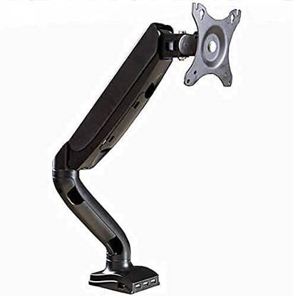 FLOSTRAIN Movable Single Monitor Desk Mount Height Adjustable Gas Spring Monitor PC Stand Desk Mount Monitor Arm