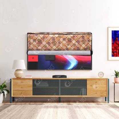 Glassiano for 32 inch (Waterproof LED TV Cover for (LG, Samsung, Vu, Mi, Realme, TCL, Croma) - Double Use -Transparent & Printed Flap (Protector ) - 32 Inches LED TV Cover