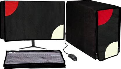 UTSAV SALES Desktop Cover Full Set for 24 inch Monitor, Keyboard, CPU  - Set 3