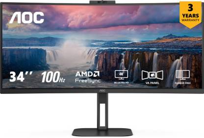 AOC 86.36 cm (34 inch) Quad HD LED Backlit VA Panel Monitor (CU34V5CW/BK)