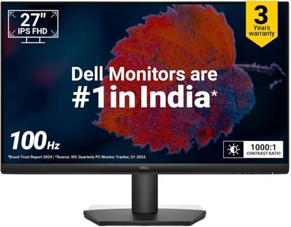 DELL SE2725HM 68.58 cm (27 inch) Full HD LED Backlit IPS Panel Monitor (SE2725HM- Ultra-Thin bezels,1x HDMI, 1xVGA,TÜV Rheinland® for 3-star eye comfort)