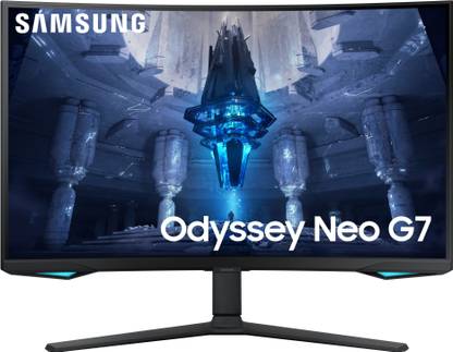 Samsung Odyssey Neo G7 81.28 cm (32 inch) Curved 4K Ultra HD VA Panel with Height Adjustable Stand, Quantum HDR 2000, 1000R Matte Display Gaming Monitor (LS32BG750NWXXL)