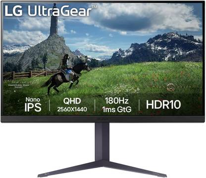 LG UltraGear 80.01 cm (32 inch) Quad HD LED Backlit IPS Panel with HDR10, AMD Free Sync Compatible, HDMI X 2, Display Port, HP Out, Tilt/Height/Pivot Stand Gaming Monitor (32GS85Q-BC.ATRLMKN)