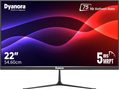 Dyanora 55.88 cm (22 inch) Full HD IPS Panel Anti-Glare Screen with Ultra Slim Bezel-Less Design, Free Sync and 2 X 3W Inbuilt Speakers, Monitor (DY-MN22F0N)