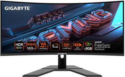 GIGABYTE 86.36 cm (34 inch) Curved WQHD VA Panel Gaming Monitor (GS34WQC)