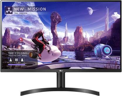 LG 80.01 cm (32 inch) Quad HD IPS Panel with HDR10, sRGB 99%, Color Calibrated, Flicker Safe, Height Adjustable Monitor (32QN650-BB.ATRDMSN)