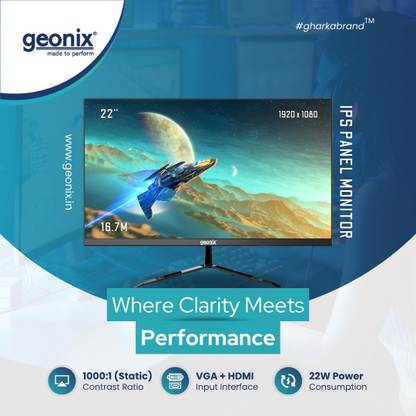 GEONIX 55.88 cm (22 inch) Full HD IPS Panel Monitor (GXTF-WVHDF22)