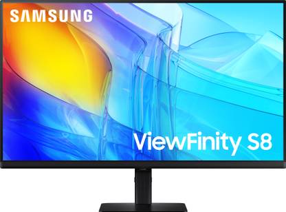 Samsung ViewFinity S8 81.28 cm (32 inch) 4K Ultra HD VA Panel 1.07 billion colors, HDR10, Easy Setup, Height Adjustable, Multiple Ports, Eye Care Technology Monitor (LS32D800EAWXXL)