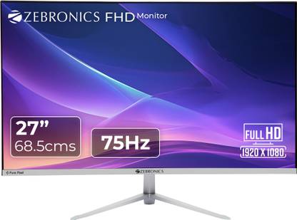 ZEBRONICS 68.58 cm (27 inch) Full HD VA Panel Wall Mountable Monitor (ZEB-A27FHD Ultra slim LED monitor with 68.5cm,75Hz refresh rate)