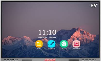 Braevo 218.44 cm (86 inch) 4K Ultra HD OLED Panel Monitor (86 Inch Interactive Flat Panel 4K Android 13 with Windows 8GB RAM 128GB SSD)