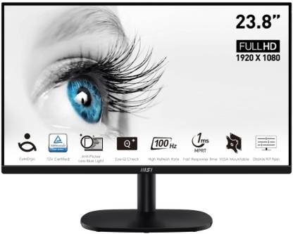 MSI 60.45 cm (24 inch) Full HD VA Panel with Eye Friendly Technology, Anti-Flicker, Less Blue Light, HDR Ready Flat Monitor (MP245V)