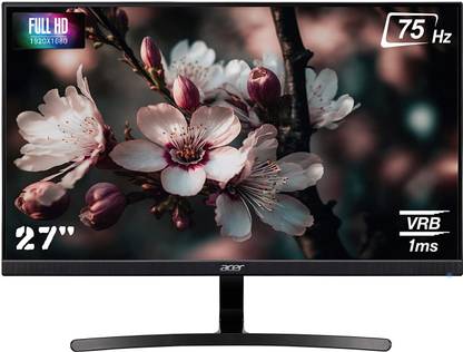 Acer 68.58 cm (27 inch) Full HD IPS Panel with VGA, HDMI, Comfy View, Ergonomic Stand, Flicker Free, Blue Light Shield Monitor (K273)