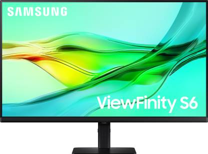 SAMSUNG ViewFinity S6 81.28 cm (32 inch) Quad HD IPS Panel with USB Type-C, LAN Port, DP, HDR10, KVM Switch, Easy Setup, Height Adjustable Stand, Eye Care Technology Monitor (LS32D604UAWXXL)
