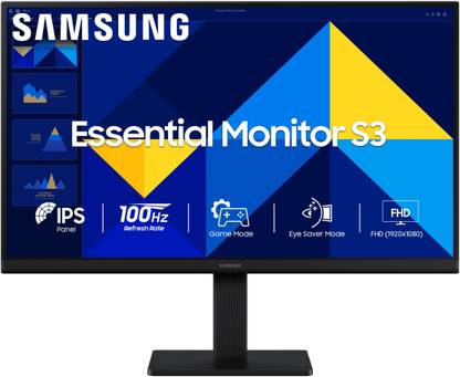 Samsung Essential Series S3 60.96 cm (24 inch) Full HD LED Backlit IPS Panel with D-Sub, HDMI Flat Monitor (LS24D300GAWXXL)