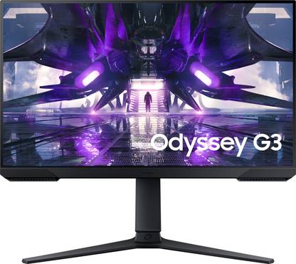 SAMSUNG Odyssey G3 24 inch Full HD VA Panel with Height Adjustable Stand, Eye Saver Mode, 3-Sided Borderless Display Flat Gaming Monitor (LS24AG320NWXXL)  (AMD Free Sync, Response Time: 1 ms, 165 Hz Refresh Rate)