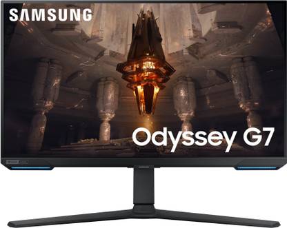 Samsung Odyssey G7 71.12 cm (28 inch) 4K Ultra HD IPS Panel with HDR400, Smart TV, Gaming Hub, Bezel-less, Height Adjustable Stand, Flat Gaming Monitor (LS28BG702EWXXL)