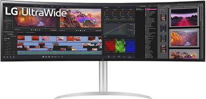 LG UltraWide 124.46 cm (49 inch) Curved DQHD IPS Panel with HDR400, AMD Free Sync Premium Pro Compatible, 3-Side Virtually Borderless Design Monitor (49WQ95C-W.ATR)