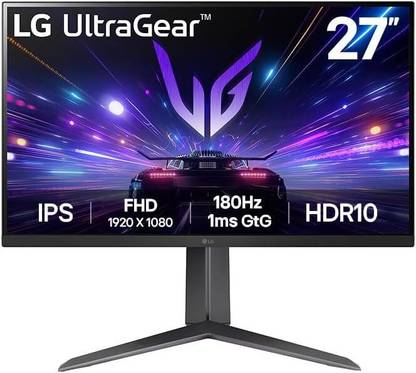 LG ULTRAGEAR 68.58 cm (27 inch) Full HD LED Backlit IPS Panel Gaming Monitor (27GS65F-(1920 X1080)-99%sRGB,HDMI,DP,NVIDIA G-Sync Compatible,HDR10,Height,Pivot)